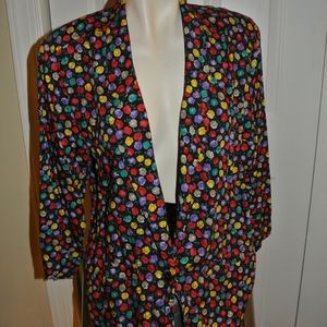 1980s Vintage Color Pop Polka Dot Blazer